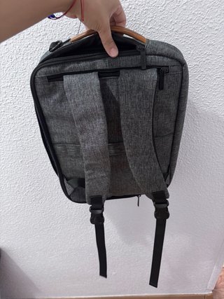 Mochila Maletín Portátil Gris y Marrón