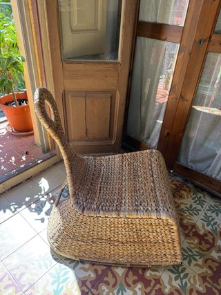 Mecedora de fibra de banano natural | Diseño boho