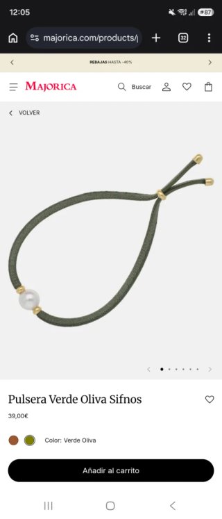 Pulsera Majorica elástica perla plata y baño de or