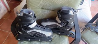 Patines línea negros y grises Decathlon talla 42,5