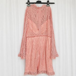 Vestido rosa palo encaje