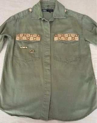 Sobrecamisa Zara Verde Militar