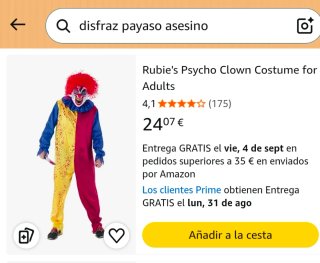 Disfraz Payaso Asesino Rubie's Talla Única