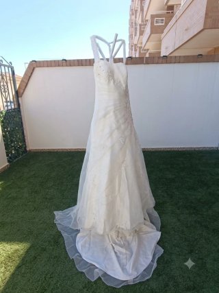 Vestido de Novia Blanco con Velos