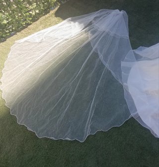 Vestido de Novia Blanco con Velos