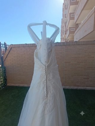 Vestido de Novia Blanco con Velos