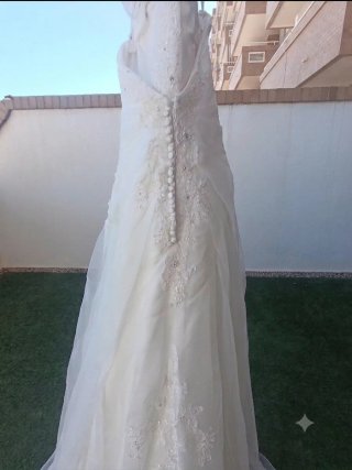 Vestido de Novia Blanco con Velos
