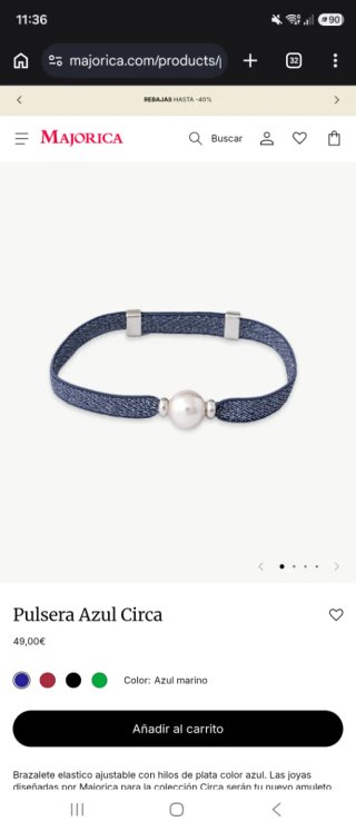 Pulsera Majorica elástica con perla