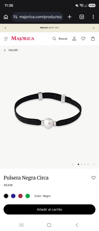 Pulsera Majorica elástica con perla