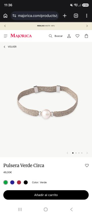 Pulsera Majorica elástica con perla
