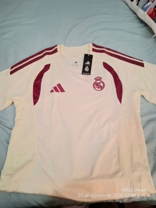 Camiseta Real Madrid Adidas Beige/Morado Talla L