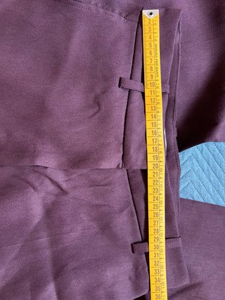 Pantalón H&M Wide Leg Lino Burdeos T.36