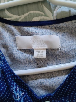 Conjunto Zara azul y blanco