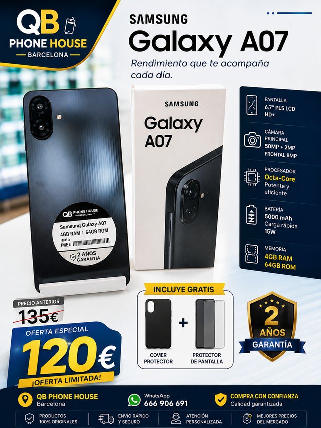 Samsung Galaxy A07 64GB Negro