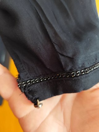Blusa gasa negra pedrería talla M