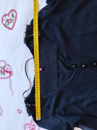 Blusa gasa negra pedrería talla M