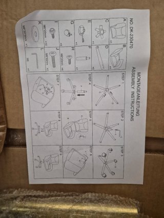 Silla de Oficina Mullida Blanca y Dorada