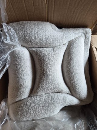 Silla de Oficina Mullida Blanca y Dorada