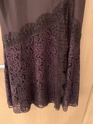 Falda larga encaje marrón