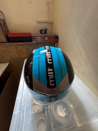 Casco Moto MITT Negro y Azul TALLA M
