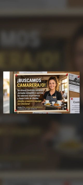 Se necesita camarera con ganas de trabajar