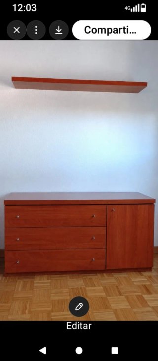 Mueble TV y estantería madera