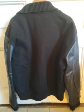 Chaqueta Lana Estilo USA Negra