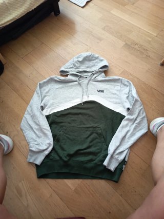 Sudadera Vans Gris y Verde Talla S