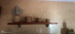 Mueble modular salón madera y cristal