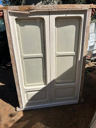 Ventanas  antiguas con puertas de cristal  90x130