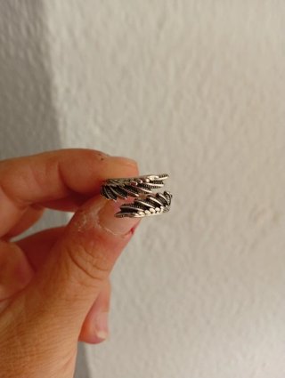Anillo Plata Diseño Alas Ajustable