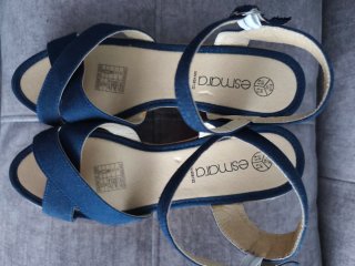 Sandalias cuña Esmara azul