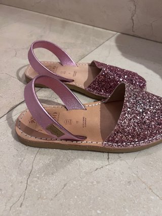 Menorquinas niña Mibo glitter rosa