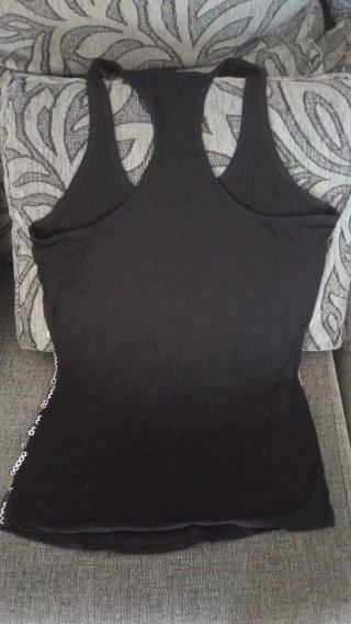 Top lentejuelas Pimkie S/M negro plateado