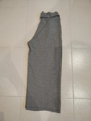Pantalón palazzo con estampado cuadros vichy