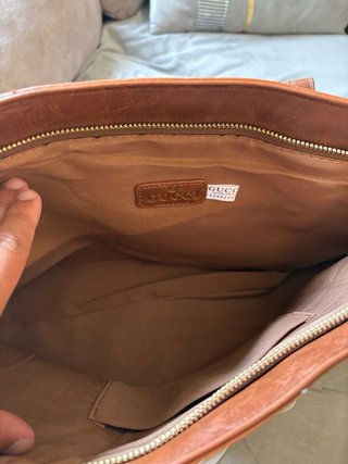 Bolso Tote Gucci Marrón y Beige con Neceser