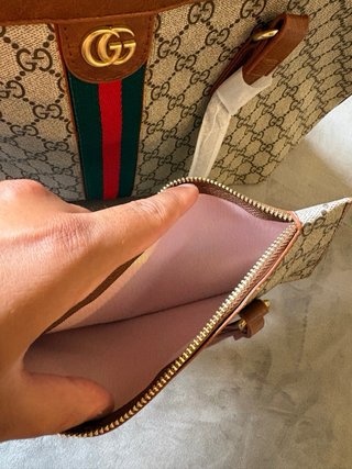 Bolso Tote Gucci Marrón y Beige con Neceser