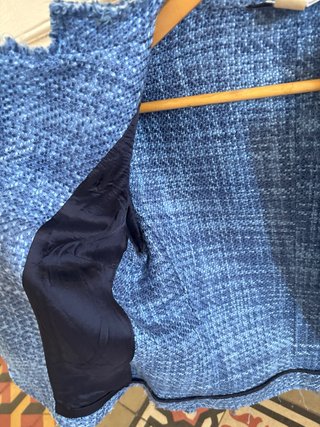 Chaqueta Tweed Azul Mujer