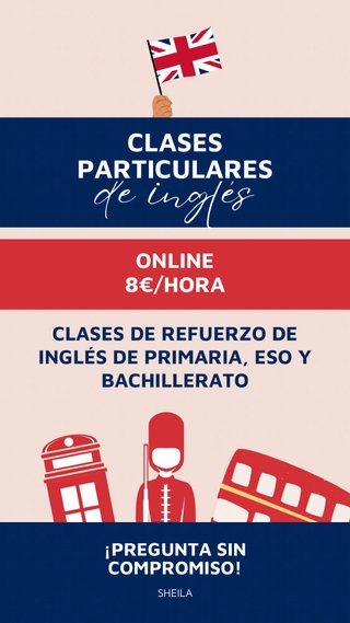 Clases de refuerzo inglés ONLINE