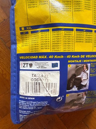 Cadenas textiles nieve Goodyear XL