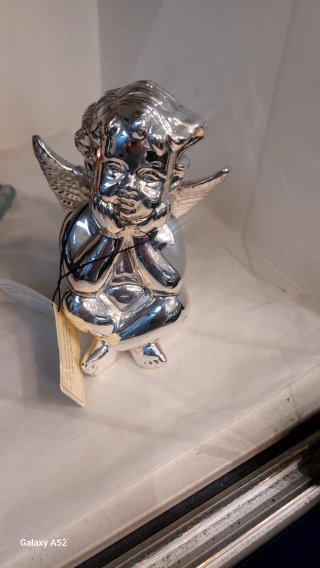 Figura angelito lámina plata