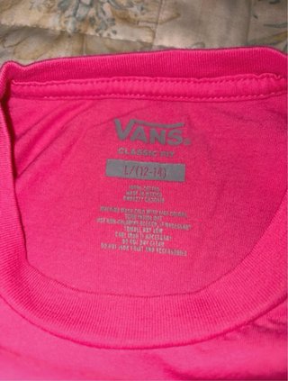 Maglietta Vans rosa acceso scacchiera logo