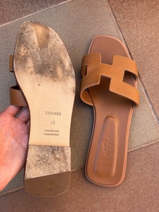 Sandali Hermes H Beige/Marrone