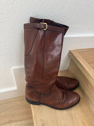 Botas altas de cuero Geox marrones