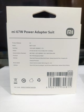Cargador Xiaomi 67W Mi Charge Turbo