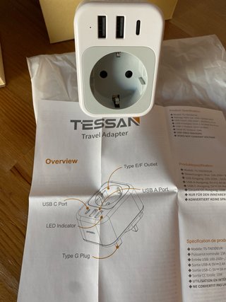 Adaptador de Viaje TESSAN UK, Dubai