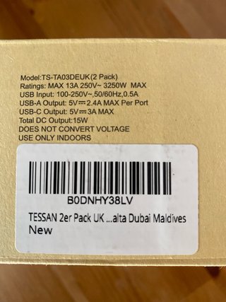 Adaptador de Viaje TESSAN UK, Dubai
