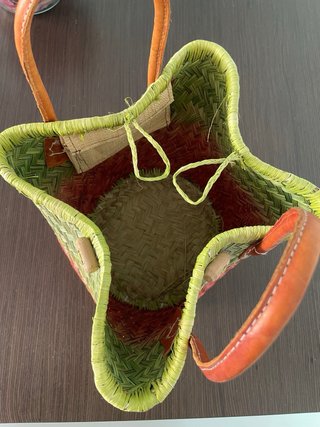 Capazo de verano verde y naranja