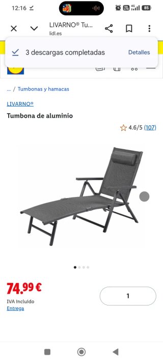 Tumbona Plegable sin estrenar