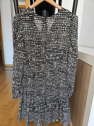 Vestido Morgan lunares blanco y negro